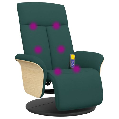 Fauteuil Relax - Fauteuil Inclinable Et Repose-pieds Vert Foncé Tissu We287