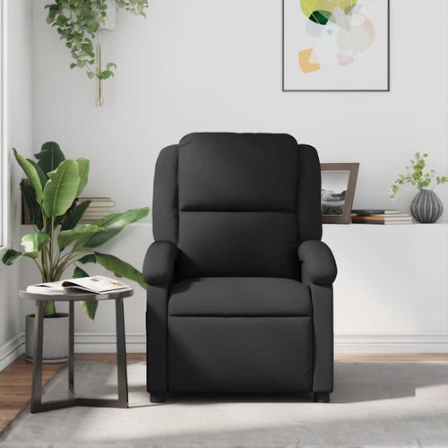 Fauteuil Relax - Fauteuil Inclinable Noir Cuir Véritable We936