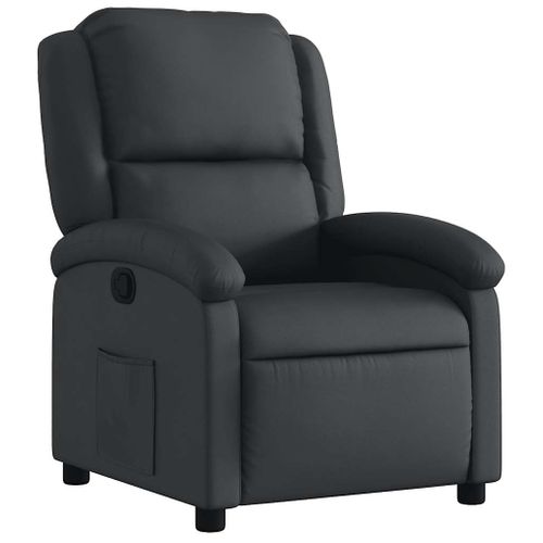 Fauteuil Relax - Fauteuil Inclinable Noir Cuir Véritable We936