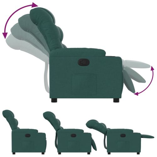 Fauteuil Relax - Fauteuil Inclinable Vert Foncé Tissu We1104