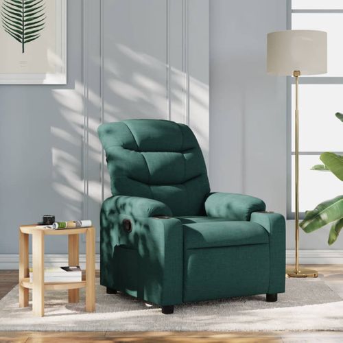Fauteuil Relax - Fauteuil Inclinable Vert Foncé Tissu We1104