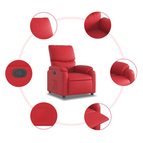 Fauteuil Relax - Fauteuil Inclinable Rouge Similicuir We1051