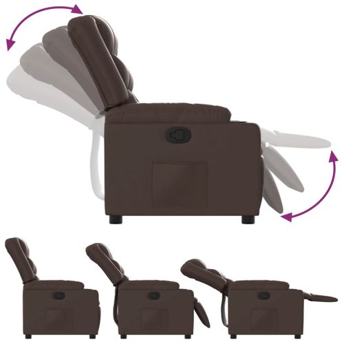 Fauteuil Relax - Fauteuil Inclinable Marron Similicuir We890