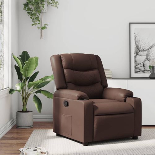 Fauteuil Relax - Fauteuil Inclinable Marron Similicuir We890