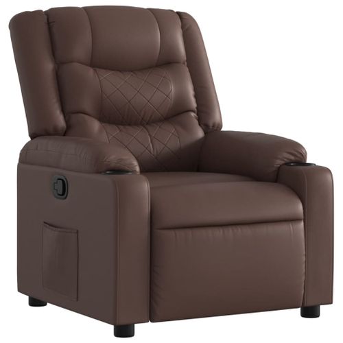 Fauteuil Relax - Fauteuil Inclinable Marron Similicuir We890