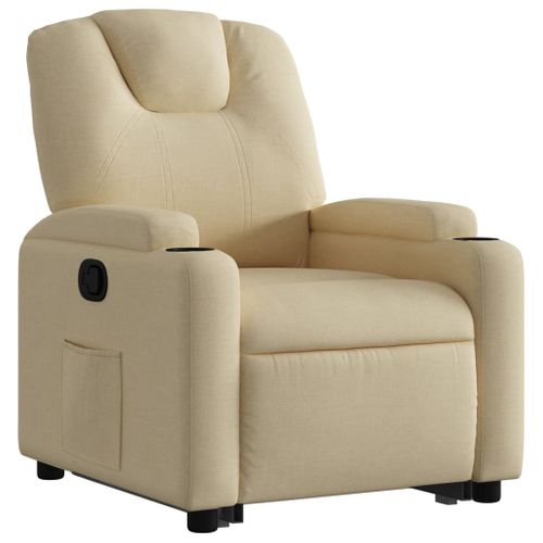Fauteuil Relax - Fauteuil Inclinable - Fauteuil De Relaxation Crème Tissu We92