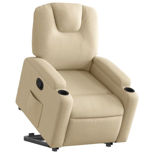 Fauteuil Relax - Fauteuil Inclinable - Fauteuil De Relaxation Crème Tissu We92