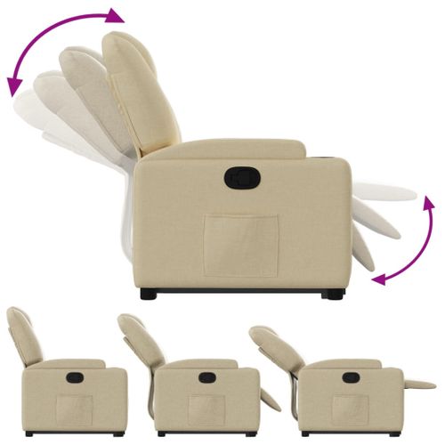 Fauteuil Relax - Fauteuil Inclinable - Fauteuil De Relaxation Crème Tissu We92