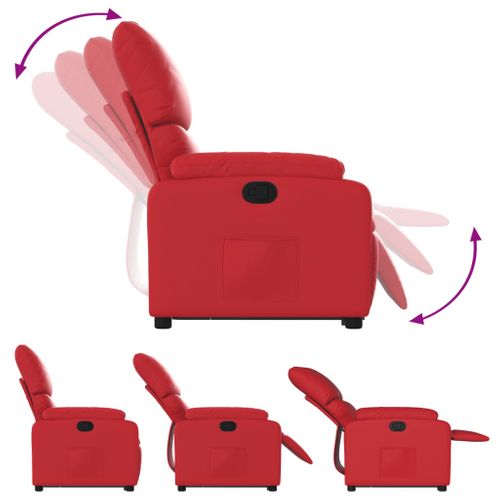 Fauteuil Relax - Fauteuil Inclinable Rouge Similicuir We1055