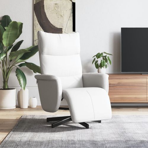 Fauteuil Relax - Fauteuil Inclinable Avec Repose-pieds Blanc Similicuir We7