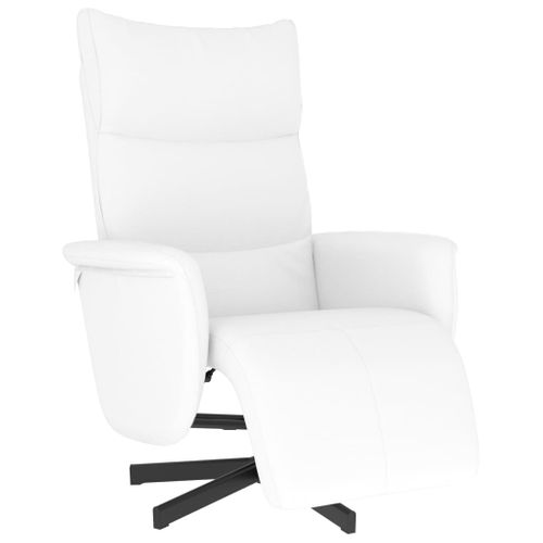 Fauteuil Relax - Fauteuil Inclinable Avec Repose-pieds Blanc Similicuir We7