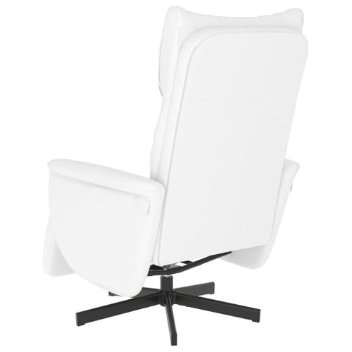 Fauteuil Relax - Fauteuil Inclinable Avec Repose-pieds Blanc Similicuir We7