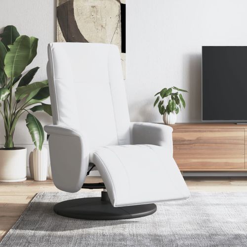 Fauteuil Relax - Fauteuil Inclinable Avec Repose-pieds Blanc Similicuir We5