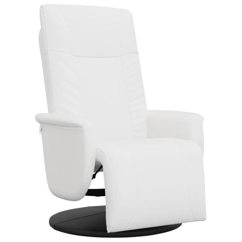 Fauteuil Relax - Fauteuil Inclinable Avec Repose-pieds Blanc Similicuir We5