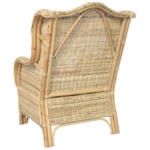 Fauteuil De Jardin - Chaise De Jardin Avec Coussin Rotin Naturel Et Lin