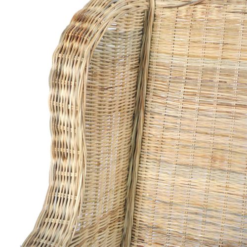 Fauteuil De Jardin - Chaise De Jardin Avec Coussin Rotin Naturel Et Lin
