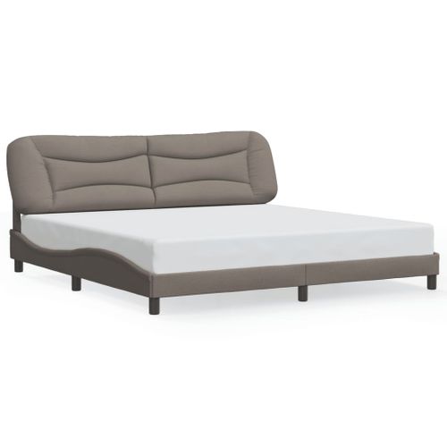 Lit Double, Lit Adulte, Cadre De Lit Avec LED Taupe 200x200 Cm Tissu Li585