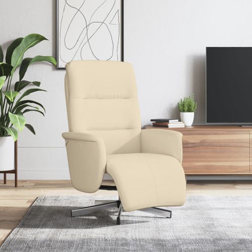 Fauteuil Relax - Fauteuil Inclinable - Fauteuil De Relaxation Avec Repose-pied Crème Tissu We2