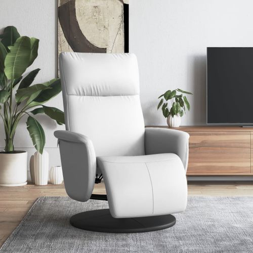 Fauteuil Relax - Fauteuil Inclinable Avec Repose-pieds Blanc Similicuir We6