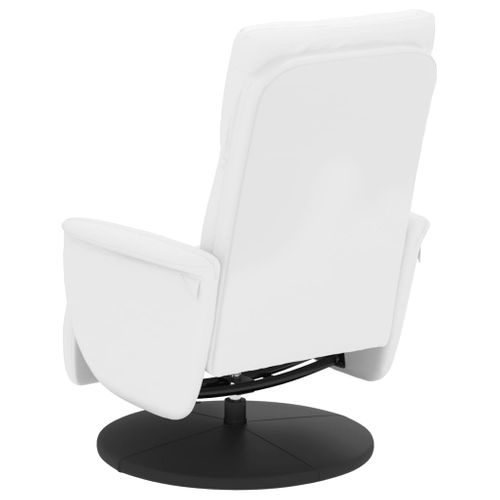 Fauteuil Relax - Fauteuil Inclinable Avec Repose-pieds Blanc Similicuir We6