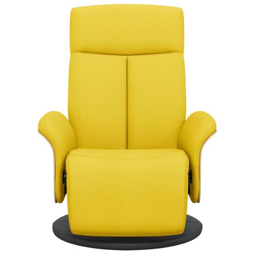Fauteuil Relax - Fauteuil Inclinable Avec Repose-pieds Jaune Clair Tissu We28