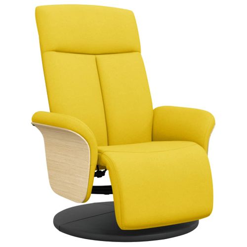 Fauteuil Relax - Fauteuil Inclinable Avec Repose-pieds Jaune Clair Tissu We28