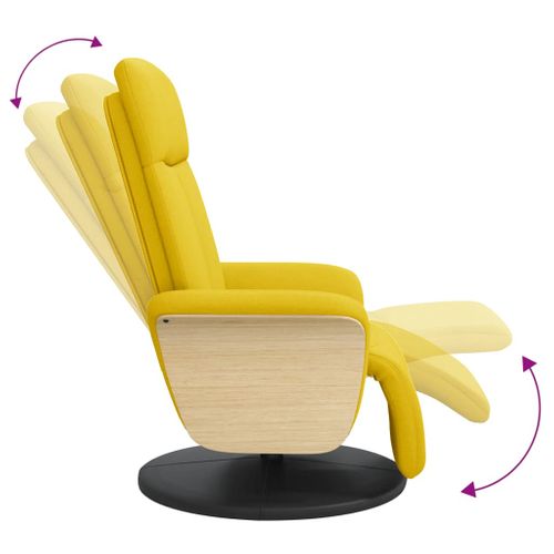 Fauteuil Relax - Fauteuil Inclinable Avec Repose-pieds Jaune Clair Tissu We28