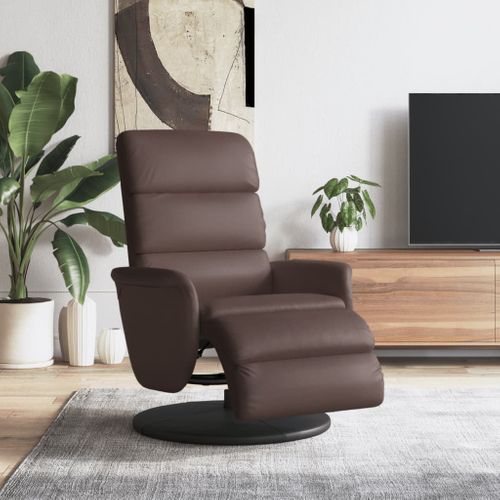 Fauteuil Relax - Fauteuil Inclinable Avec Repose-pieds Marron Similicuir We30