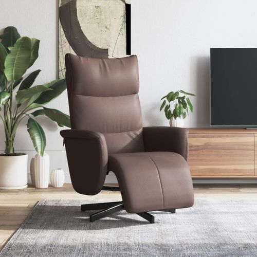 Fauteuil Relax - Fauteuil Inclinable Avec Repose-pieds Marron Similicuir We32