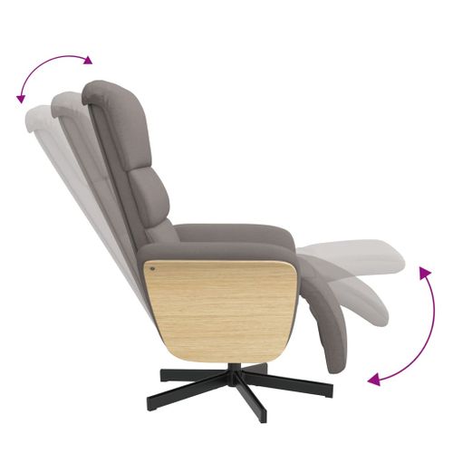 Fauteuil Relax - Fauteuil Inclinable - Fauteuil De Relaxation Avec Repose-pieds Taupe Tissu We47