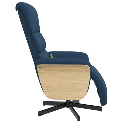 Fauteuil Relax - Fauteuil Inclinable - Fauteuil De Relaxation Avec Repose-pieds Bleu Tissu We109