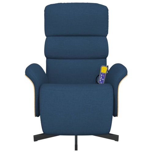 Fauteuil Relax - Fauteuil Inclinable - Fauteuil De Relaxation Avec Repose-pieds Bleu Tissu We109