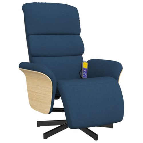 Fauteuil Relax - Fauteuil Inclinable - Fauteuil De Relaxation Avec Repose-pieds Bleu Tissu We109