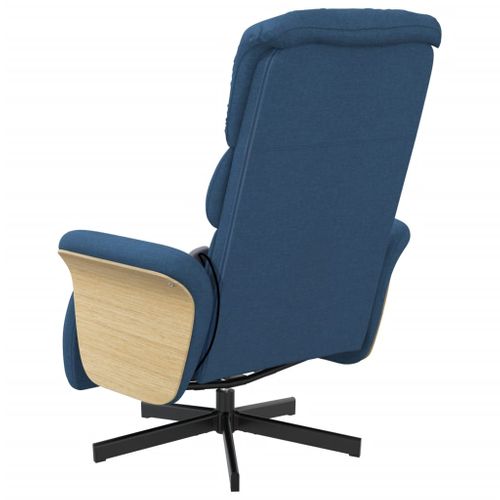 Fauteuil Relax - Fauteuil Inclinable - Fauteuil De Relaxation Avec Repose-pieds Bleu Tissu We109