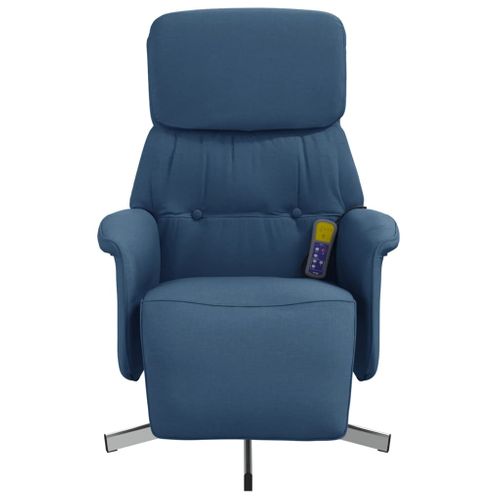 Fauteuil Relax - Fauteuil Inclinable - Fauteuil De Relaxation Avec Repose-pieds Bleu Tissu We110