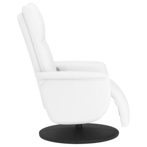 Fauteuil Relax - Fauteuil Inclinable Repose-pieds Blanc Similicuir We334