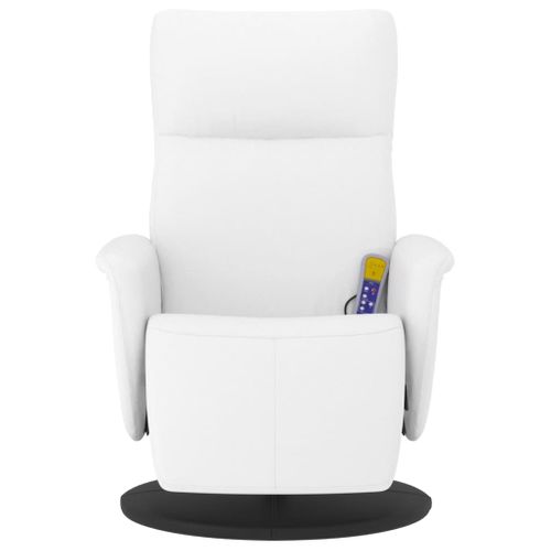 Fauteuil Relax - Fauteuil Inclinable Repose-pieds Blanc Similicuir We334