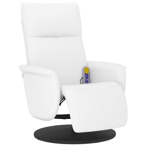 Fauteuil Relax - Fauteuil Inclinable Repose-pieds Blanc Similicuir We334