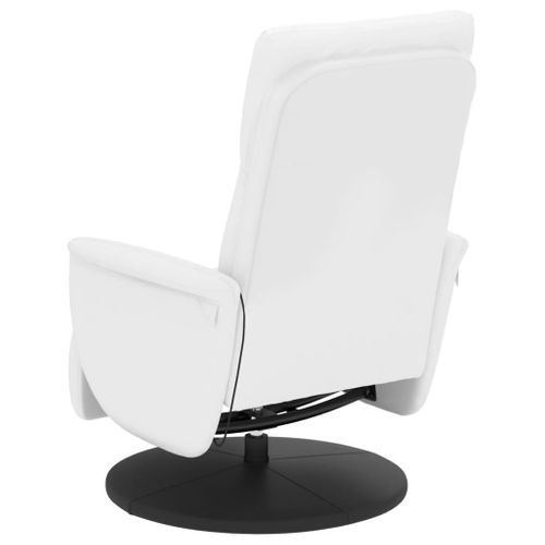 Fauteuil Relax - Fauteuil Inclinable Repose-pieds Blanc Similicuir We334