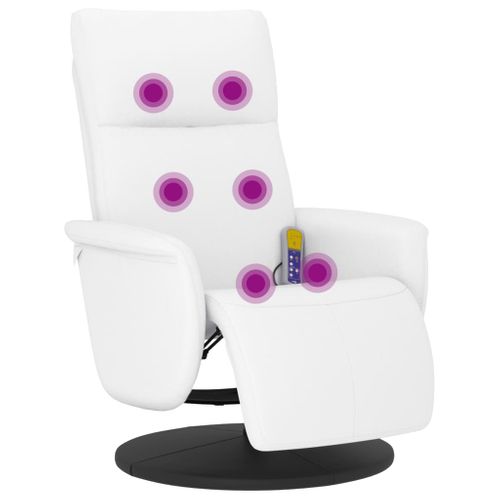 Fauteuil Relax - Fauteuil Inclinable Repose-pieds Blanc Similicuir We334