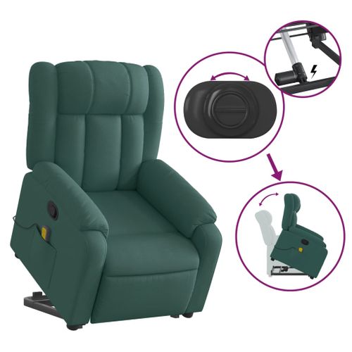 Fauteuil Relax - Fauteuil Inclinable - Fauteuil De Relaxation Vert Foncé Tissu We405