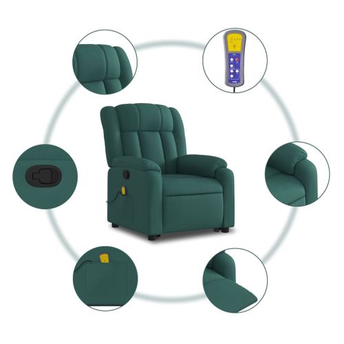 Fauteuil Relax - Fauteuil Inclinable - Fauteuil De Relaxation Vert Foncé Tissu We405