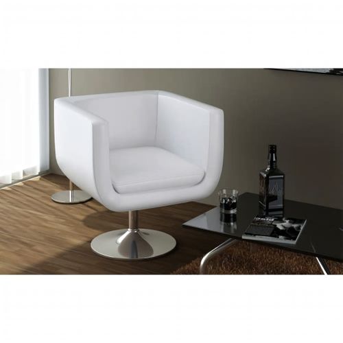 Lot De 2 Chaises De Bar - Tabourets De Bar Blanc Similicuir Ta7
