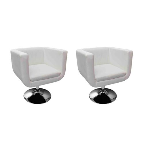 Lot De 2 Chaises De Bar - Tabourets De Bar Blanc Similicuir Ta7