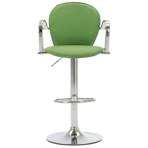 Lot De 2 Tabourets De Bar - Chaises De Bar Avec Accoudoir Vert Similicuir Ta70