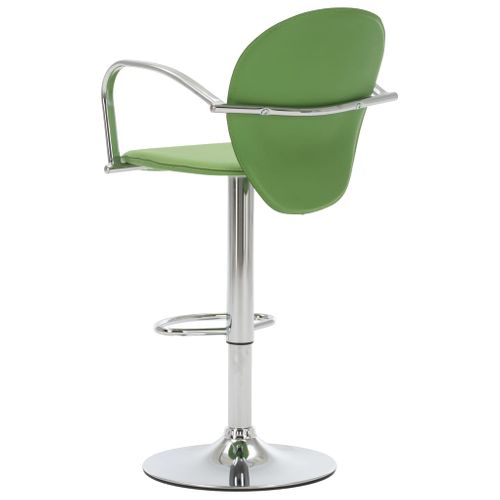 Lot De 2 Tabourets De Bar - Chaises De Bar Avec Accoudoir Vert Similicuir Ta70
