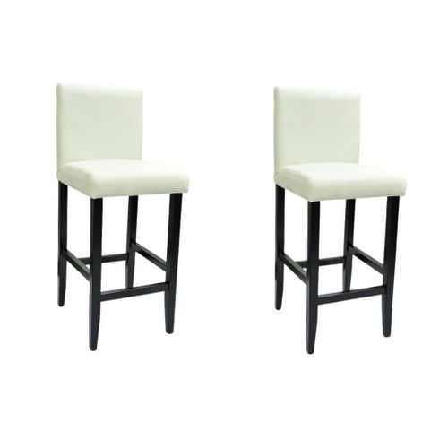 Lot De 2 Tabourets De Bar - Chaises De Bar Blanc Similicuir Ta113