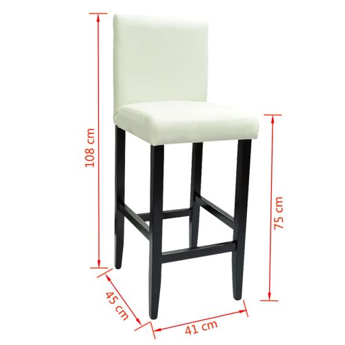 Lot De 2 Tabourets De Bar - Chaises De Bar Blanc Similicuir Ta113