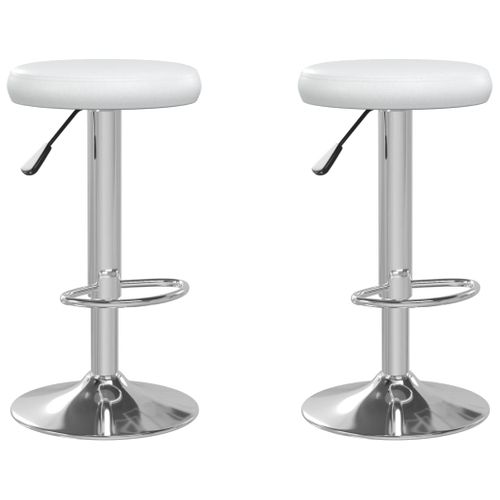 Lot De 2 Tabourets De Bar - Chaises De Bar Blanc Similicuir Ta114