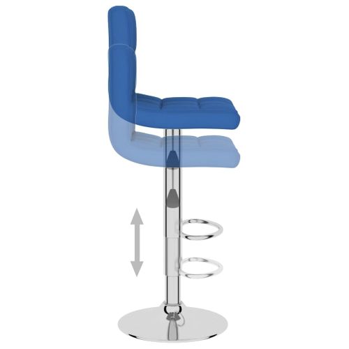 Lot De 2 Tabourets De Bar - Chaises De Bar Bleu Tissu Ta115